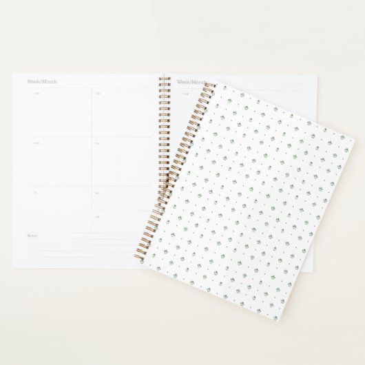 Groen & Wit Botanisch Blokdruk Huwelijk Planner (Display)