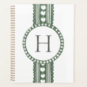 Groen & Wit Botanisch Blokdruk Huwelijk Planner (Voorkant)