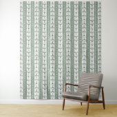 Groen & Wit Botanisch Blokdruk Huwelijk Wandkleed (In situ)