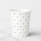 Groen & Wit Botanisch Blokdruk Papieren Bekers (Links)