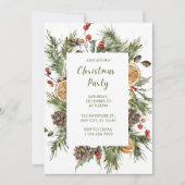 Groen-wit Botanisch Kerstfeest Kaart (Voorkant)