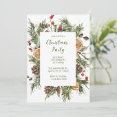 Groen-wit Botanisch Kerstfeest Kaart (Staand voorkant)