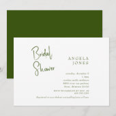 Groen & Wit Bruids Douche Uitnodiging (Voorkant / Achterkant)