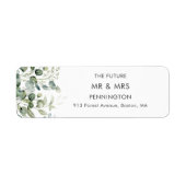 groen | Wit Bruiloft retour adres label (Voorkant)