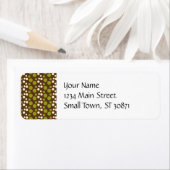 Groen Wit Bruin Polka Dots Patroon Etiket (Insitu)