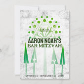 Groen Wit Buiten Bomen van het Leven Bar Mitzvah (Voorkant)