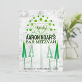 Groen Wit Buiten Bomen van het Leven Bar Mitzvah (Staand voorkant)