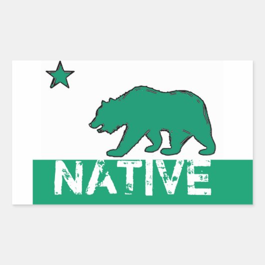 Groen wit Californië inheemse staat beer stickers (Voorkant)