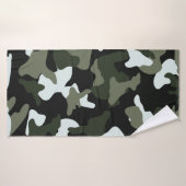 Groen wit camouflage legerpatroon badhanddoek (Badhanddoek)