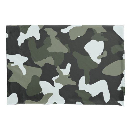 Groen wit camouflage legerpatroon kussensloop (Voorkant)