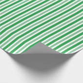 Groen & Wit Candy Cane Gestreept Inpakpapier (Hoek)