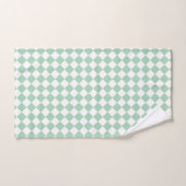 Groen Wit Checker Diamant Patroon Handdoek (Handdoek)