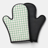Groen Wit Checker Diamant Patroon Ovenwant (Voorkant / Achterkant)