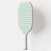 Groen Wit Checker Diamant Patroon Pickleball Paddle (Links)