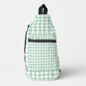 Groen Wit Checker Diamant Patroon Sling Bag (Voorkant)