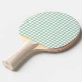 Groen Wit Checker Diamant Patroon Tafeltennisbatje (Voorkant Gekanteld)