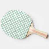 Groen Wit Checker Diamant Patroon Tafeltennisbatje (Zijkant)