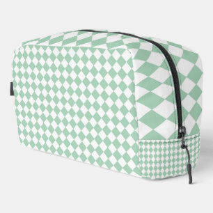Groen Wit Checker Diamant Patroon Toilettas Toilettasje