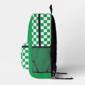 Groen Wit Checkerboard Check Pattern Logo Bedrukte Rugzak (Rechts)