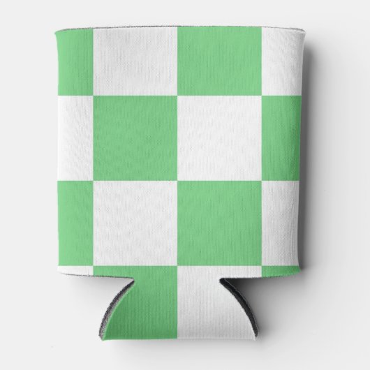 Groen Wit Checkerboard Classic Retro Controles Blikjeskoeler (Voorkant)