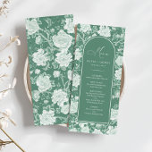 Groen Wit Chinoiserie Bloemporselein Menu Kaart