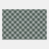 Groen Wit Controleer Dogtand Mix Pattern Inpakpapier Vel (Voorkant 2)
