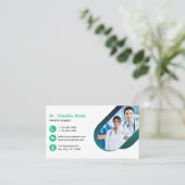 Groen Wit Creatief Modern Medisch Visitekaartje (Staand voorkant)