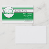 Groen wit custom open boek visitekaartjes (Voorkant / Achterkant)