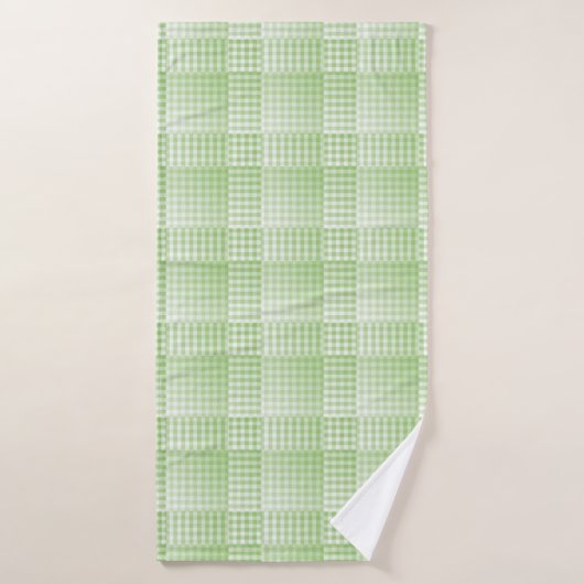 Groen Wit Dambord Abstract Patroon Badhanddoek (Badhanddoek)