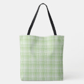 Groen Wit Dambord Abstract Patroon Tote Bag (Achterkant)