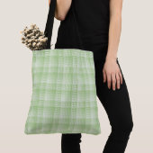 Groen Wit Dambord Abstract Patroon Tote Bag (Dichtbij)