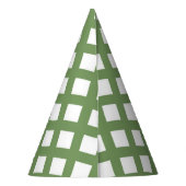 Groen Wit Dambord Diamant Patroon Feesthoedjes (Achterkant)