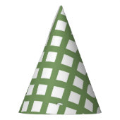 Groen Wit Dambord Diamant Patroon Feesthoedjes (Links)