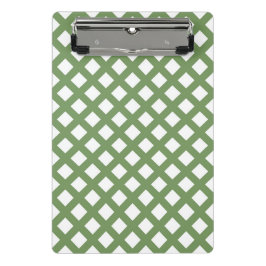 Groen Wit Dambord Diamant Patroon Mini Klembord