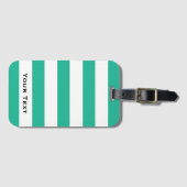 Groen & Wit Deckchair Stripes gepersonaliseerd Bagagelabel (Voorkant (horizontaal))