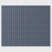 Groen Wit Deep Navy Abstract Bloem Cadeaupapier (Vlak)