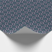 Groen Wit Deep Navy Abstract Bloem Cadeaupapier (Hoek)