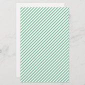 Groen & Wit Diagonaal Streep Zeep Inpakpapier (Voorkant / Achterkant)