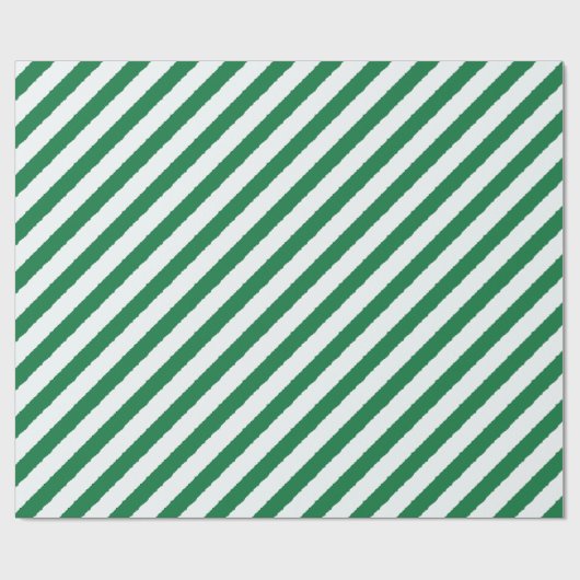 Groen Wit Diagonaal Strepen Grappige Gescheurde Ke Cadeaupapier (Vlak)