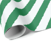 Groen Wit Diagonaal Strepen Grappige Gescheurde Ke Cadeaupapier (Rol Hoek)