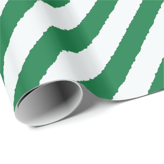 Groen Wit Diagonaal Strepen Grappige Gescheurde Ke Cadeaupapier (Rol Hoek)