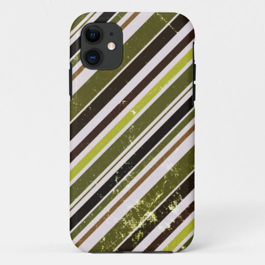 Groen, Wit Diagonaal Stripes Patroon Case-Mate iPhone Case (Achterkant)