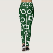 Groen Wit Diamant Vorm Leggings (Achterkant)