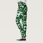 Groen Wit Diamant Vorm Leggings (Links)