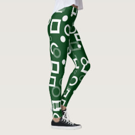 Groen Wit Diamant Vorm Leggings