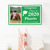 Groen Wit Één Fotoklasse van 2024 Afstuderen Spandoek (Insitu)