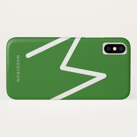 Groen wit, eenvoudig aangepast Case-Mate iPhone case (Achterkant (horizontaal))