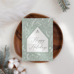 Groen Wit Eenvoudig Bloemen Zakelijk Kerstmis Kaar<br><div class="desc">Pastel Groene Bloemen Kerstvakantie Kaart. Voeg je eigen bericht toe aan de achterkant.</div>