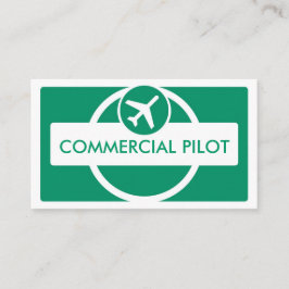 Groen wit eenvoudige aangepaste pilot visitekaartj visitekaartje