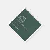 Groen Wit Eet Drink We zijn getrouwd Bruiloft Servet (Hoek)